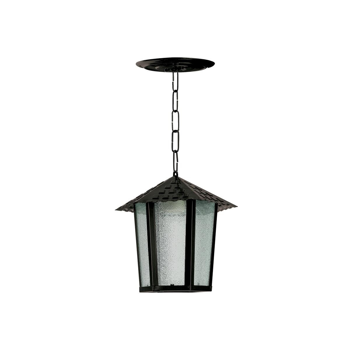 Luminária Arandela Colonial Sextavada Blumenau Pendurada Preta