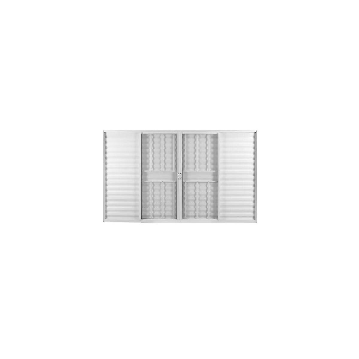 Janela de Alumínio Mgm Veneziana Grade 100x120 Vidro Liso 6 Folhas Branca