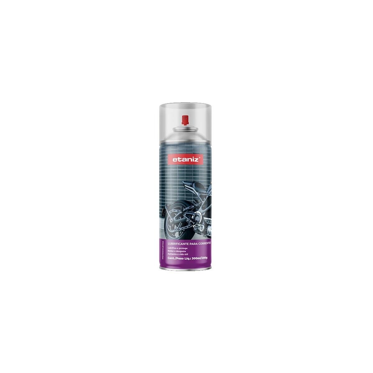 Lubrificante Corrente Moto Spray Etaniz 300ml/200g Alta Performance