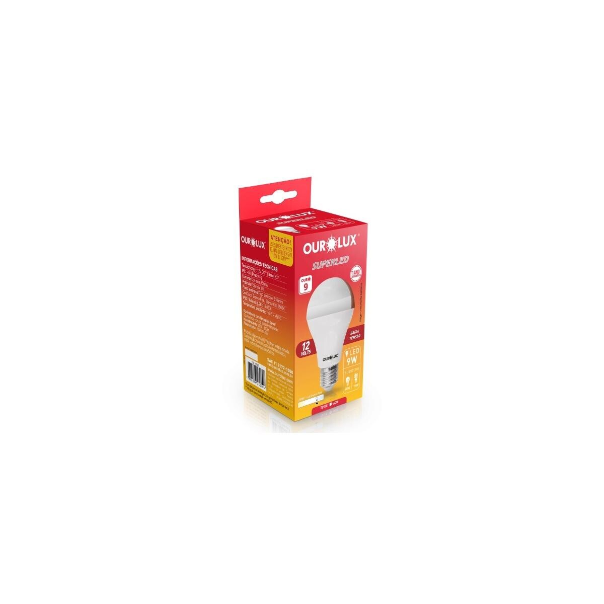Kit 05 Lampada Led 9w Superded E27 Ourolux 6500k Cor da Luz