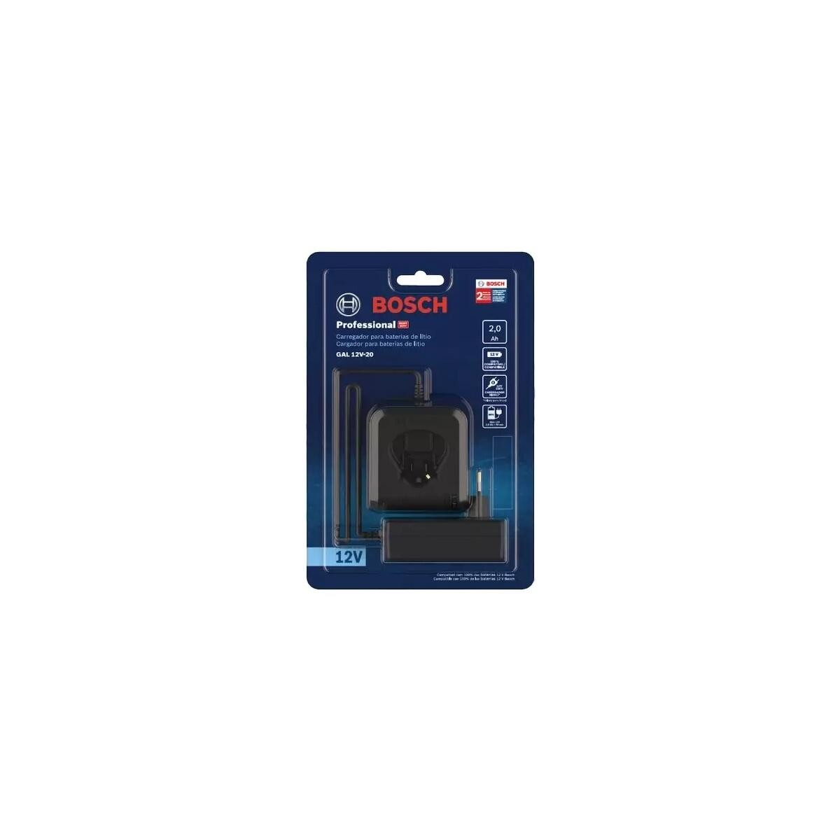 Carregador Rápido Bosch Gal 12v-20 para Baterias 12v