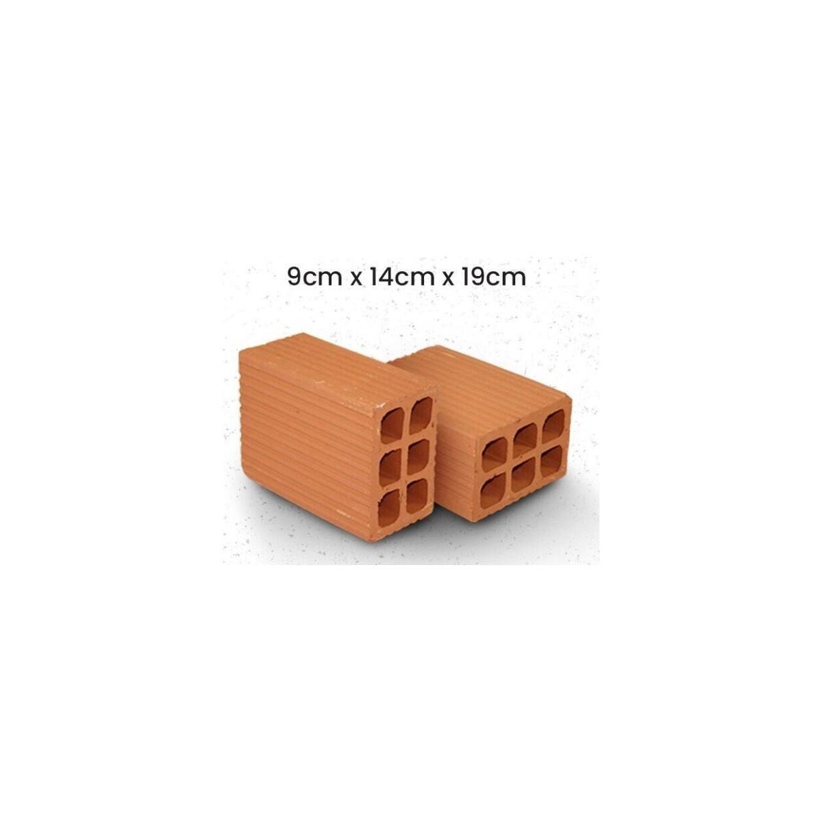 Tijolo Imperial 9x14x19cm 6 Furos Cerâmico para Construção