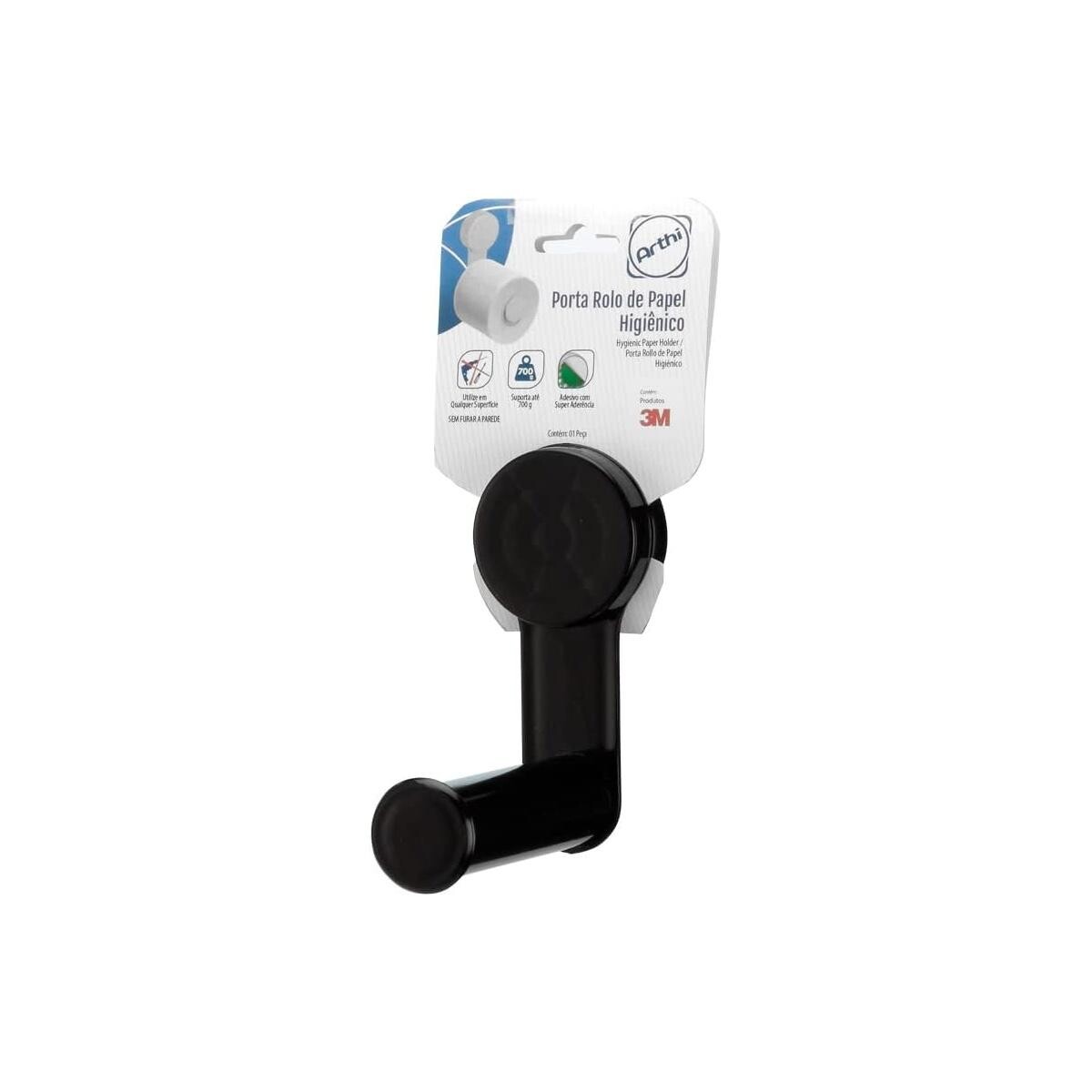Porta Papel Higiênico Plástico Dupla Face 3m - Black
