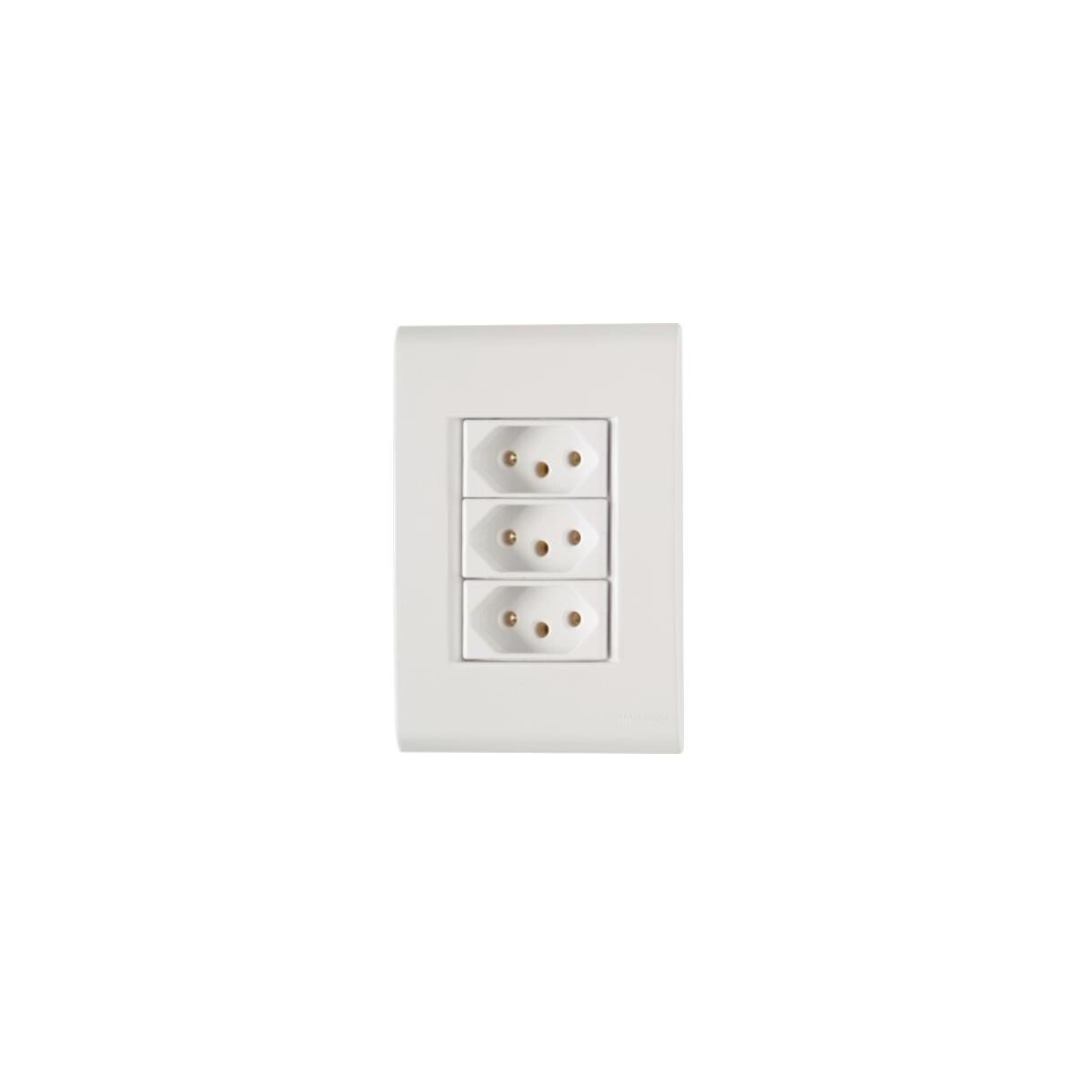 Conjunto Tomada Tripla 20a 4x2 Liz Branco Tramontina