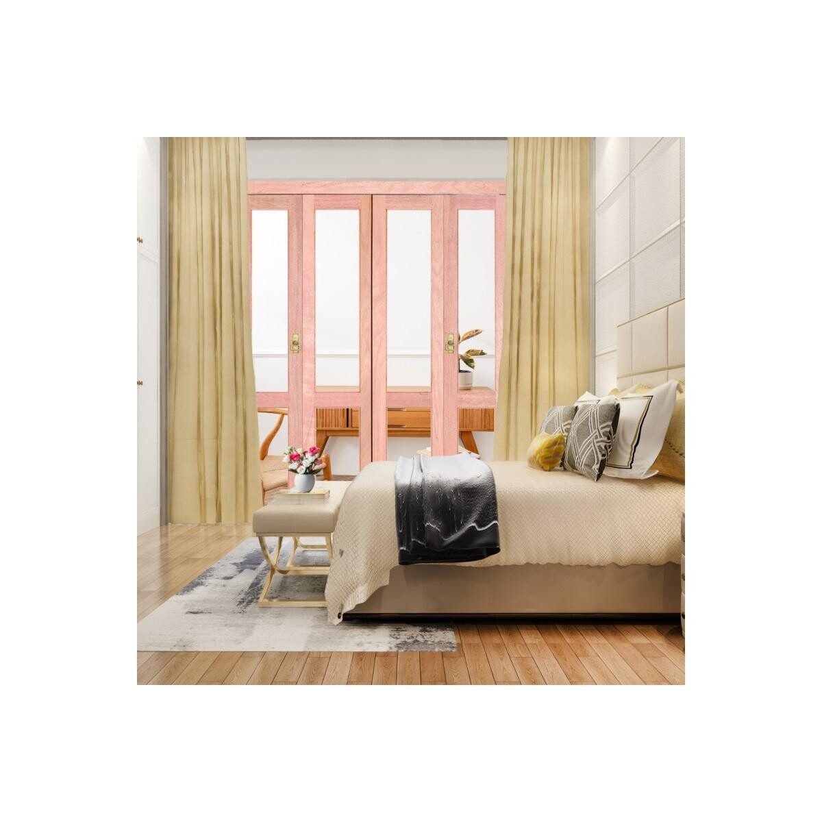 Porta Pantográfica Aço Esel Pe641 Vidro Liso 180x216cm