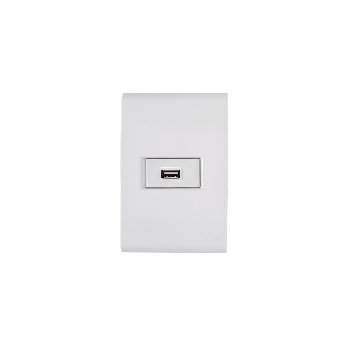 Conjunto Tomada Usb 1,5a - Bivolt Liz Tramontina Cor Branco