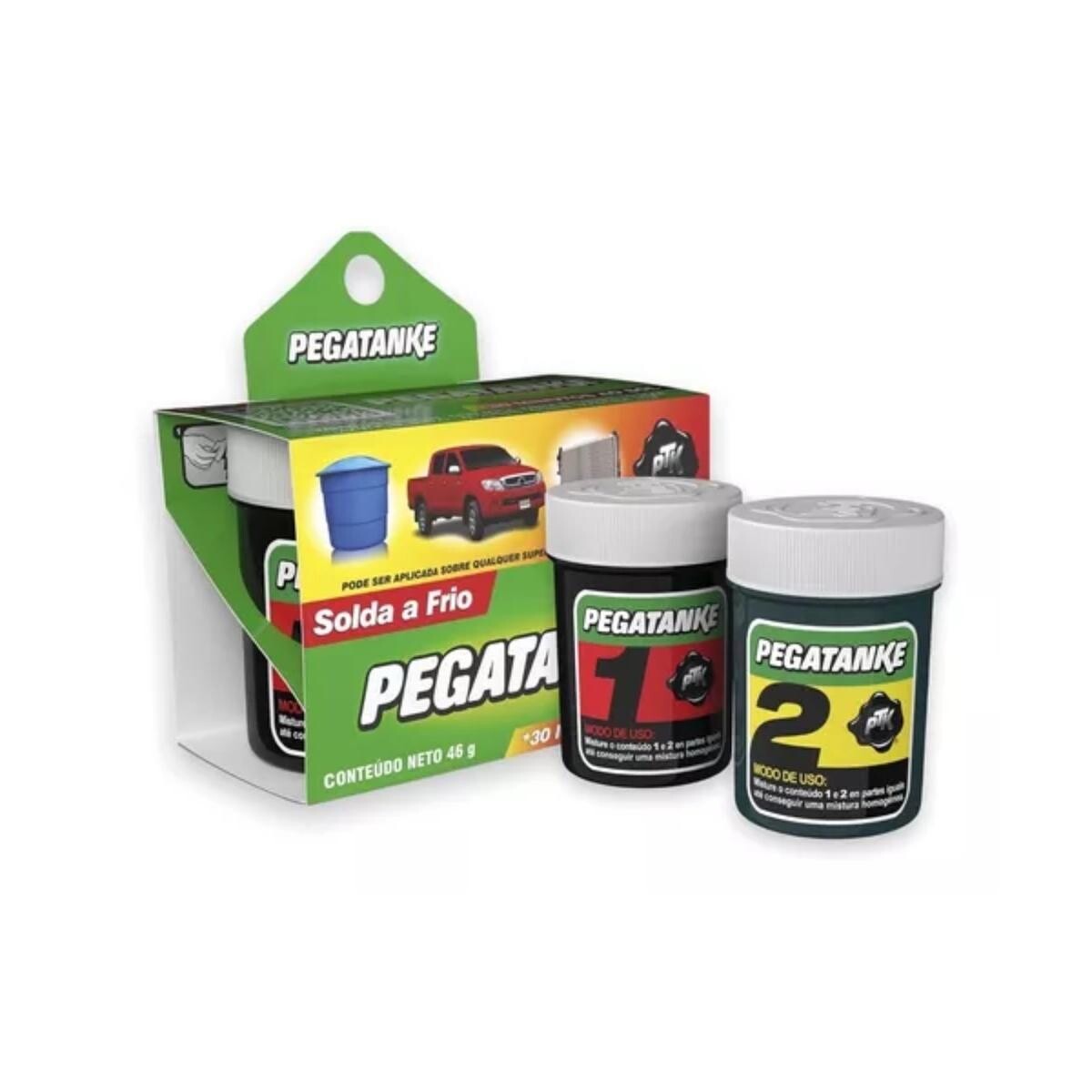 Adesivo Epóxi Preto 46g Pegatanke para Reparos e Fixações Duradouras