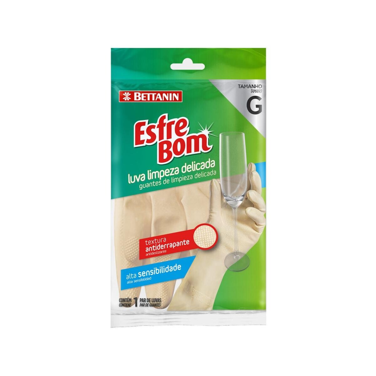Luva Látex Bettanin Esfrebom Limpeza Delicada G - Durabilidade Superior