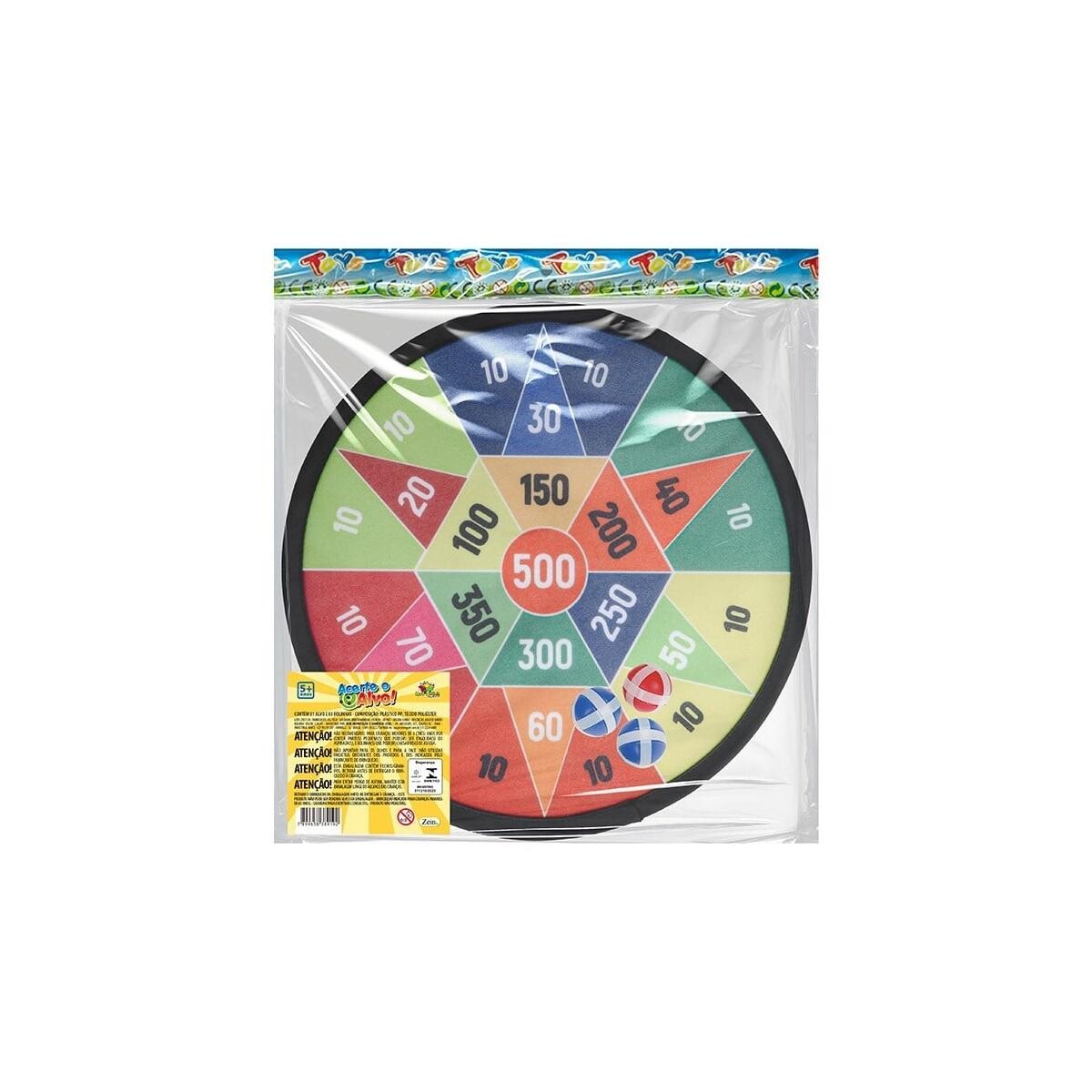 Alvo de Velcro Zein C/ 3 Bolinhas 36cm - Jogo Infantil Durável