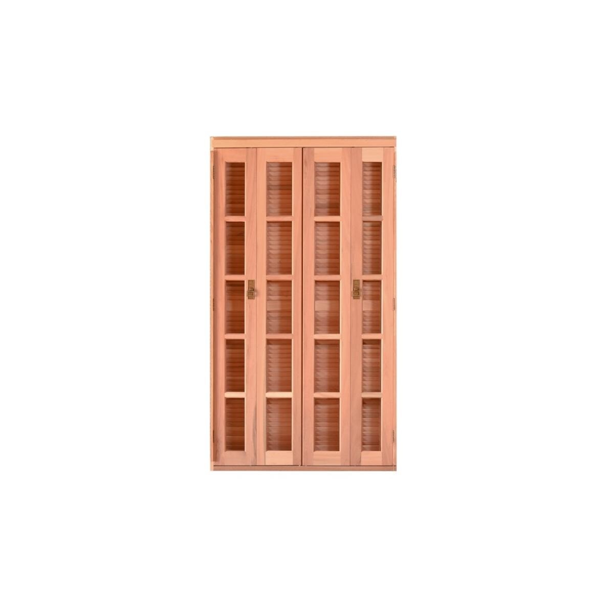Porta Sacada Esel Pe541 Eucalipto C/ Vidro Quadriculado 120x216x14