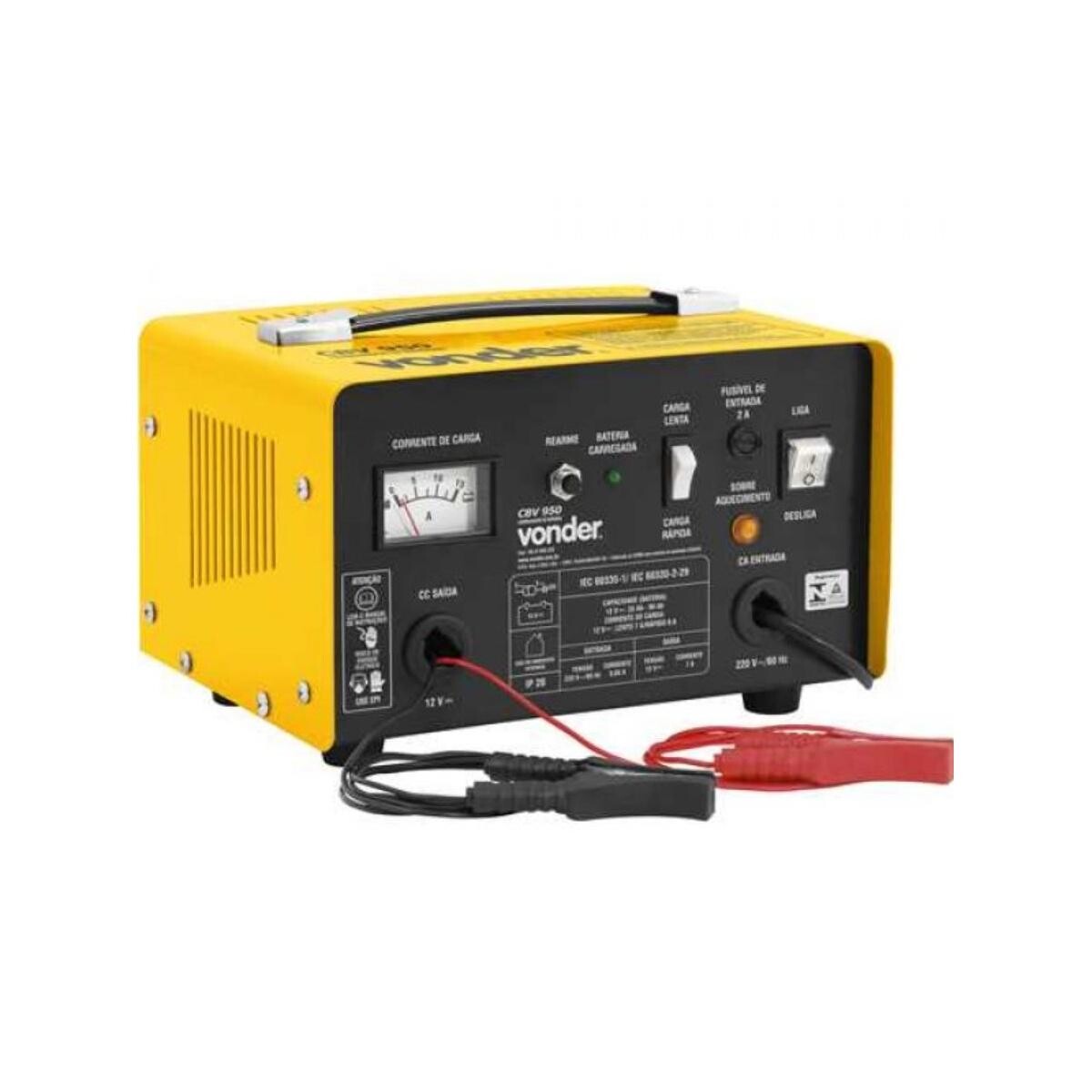 Carregador de Bateria Vonder Cbv 950 220v Automotivo 12v/24v Carga Rápida e Lenta