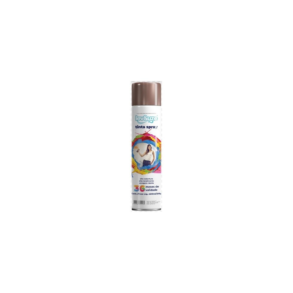 Tinta Spray Metálica Rose Gold 400ml Lev&uze