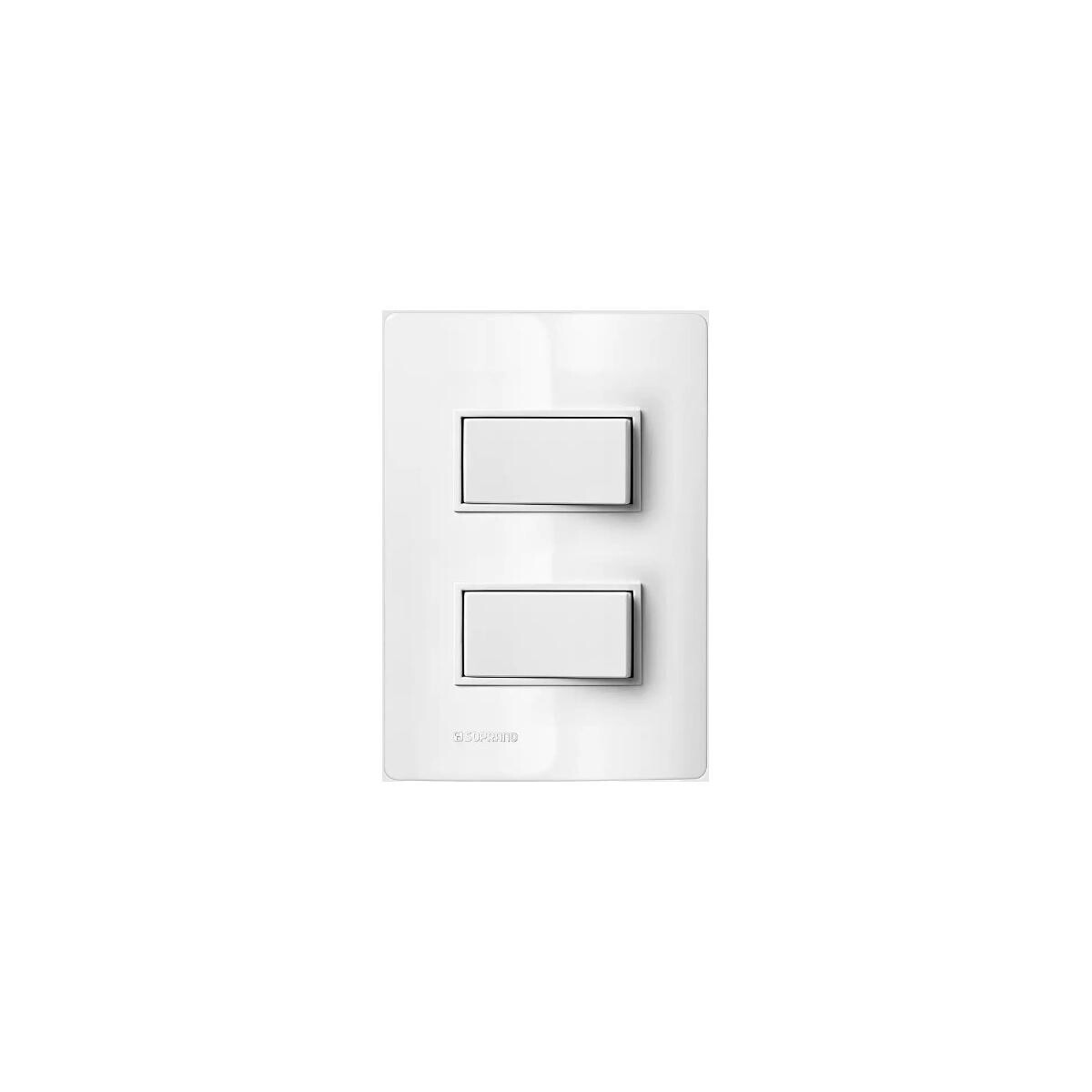 Interruptor 2 Teclas 10a Soprano Revita Branco