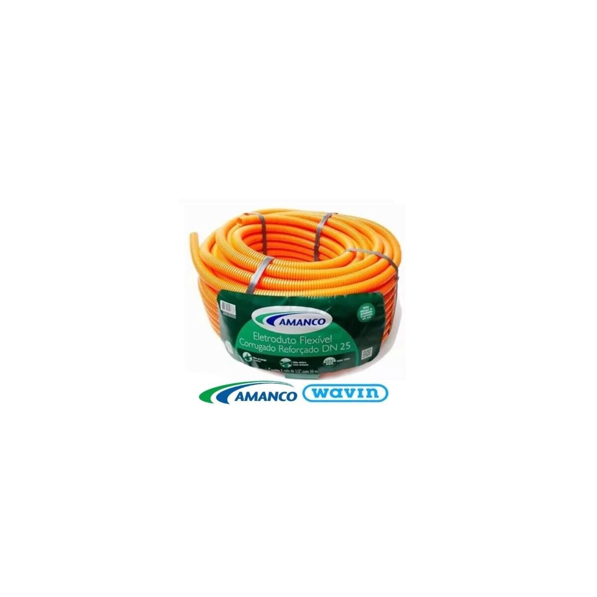 Eletroduto Corrugado Amanco 20mm (1/2'') Reforçado Laranja Instalação