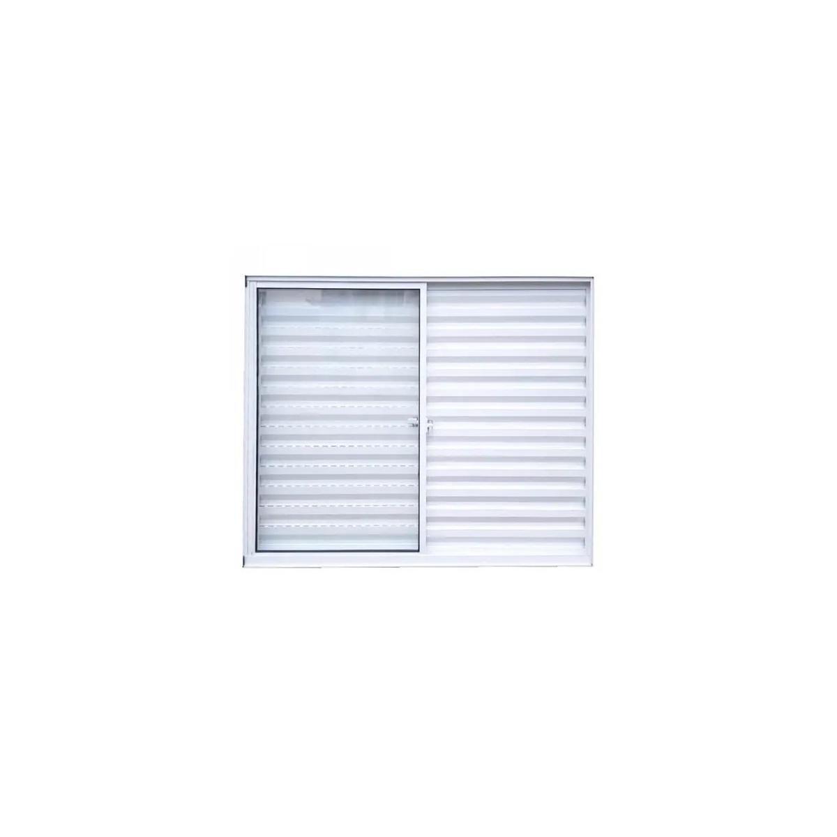 Janela Alumínio Mgm 100x120 Soft Branca com Veneziana e Grade