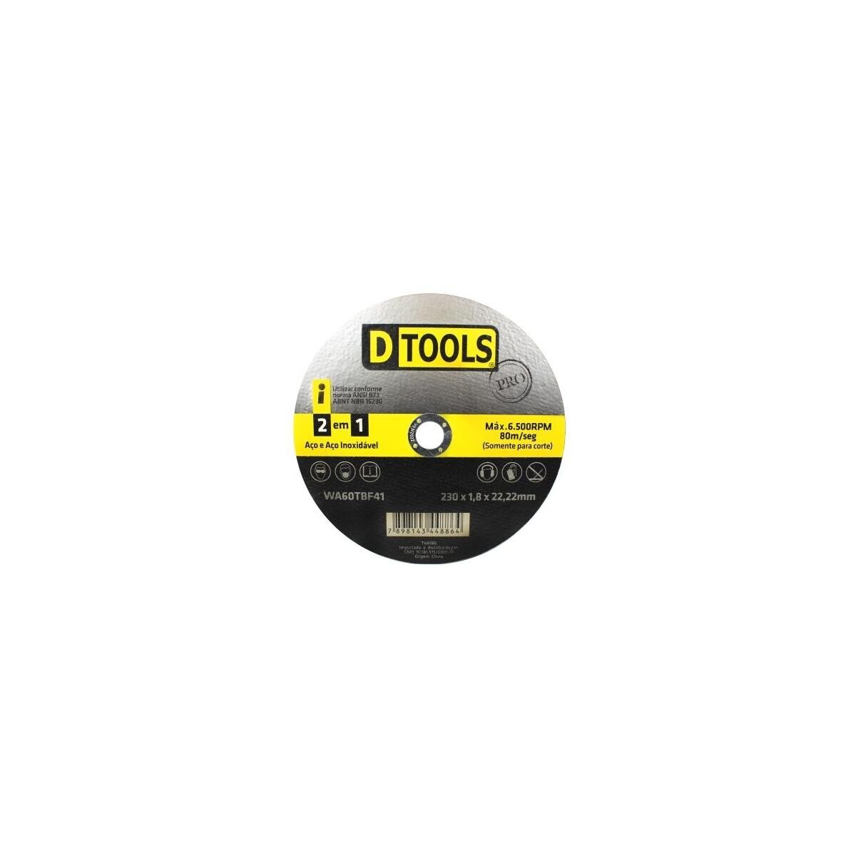 Disco de Corte Aço Inox 9x1.8mm Dtools - Precisão e Durabilidade