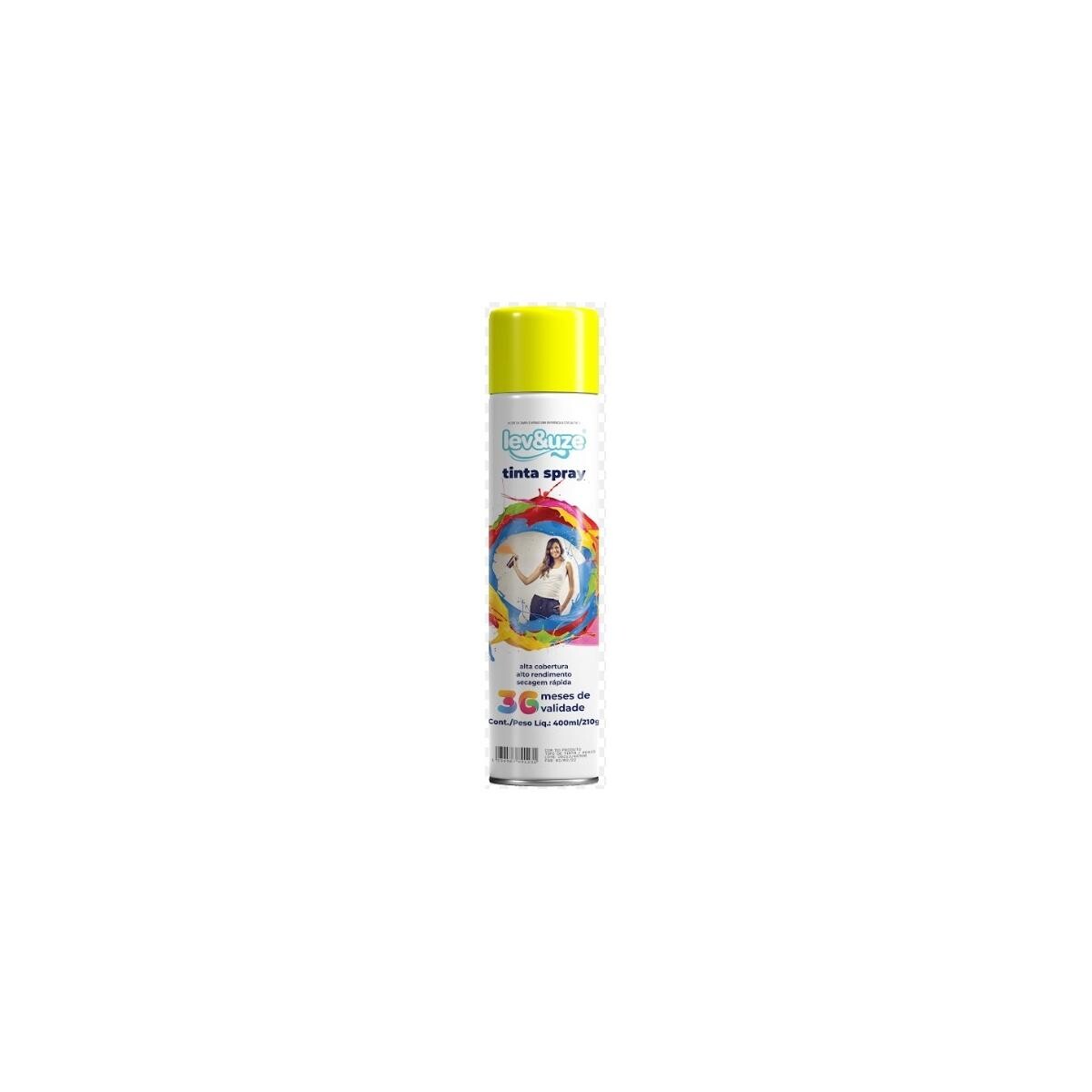 Tinta Spray Amarelo Luminoso 400ml Lev&uze - Secagem Rápida