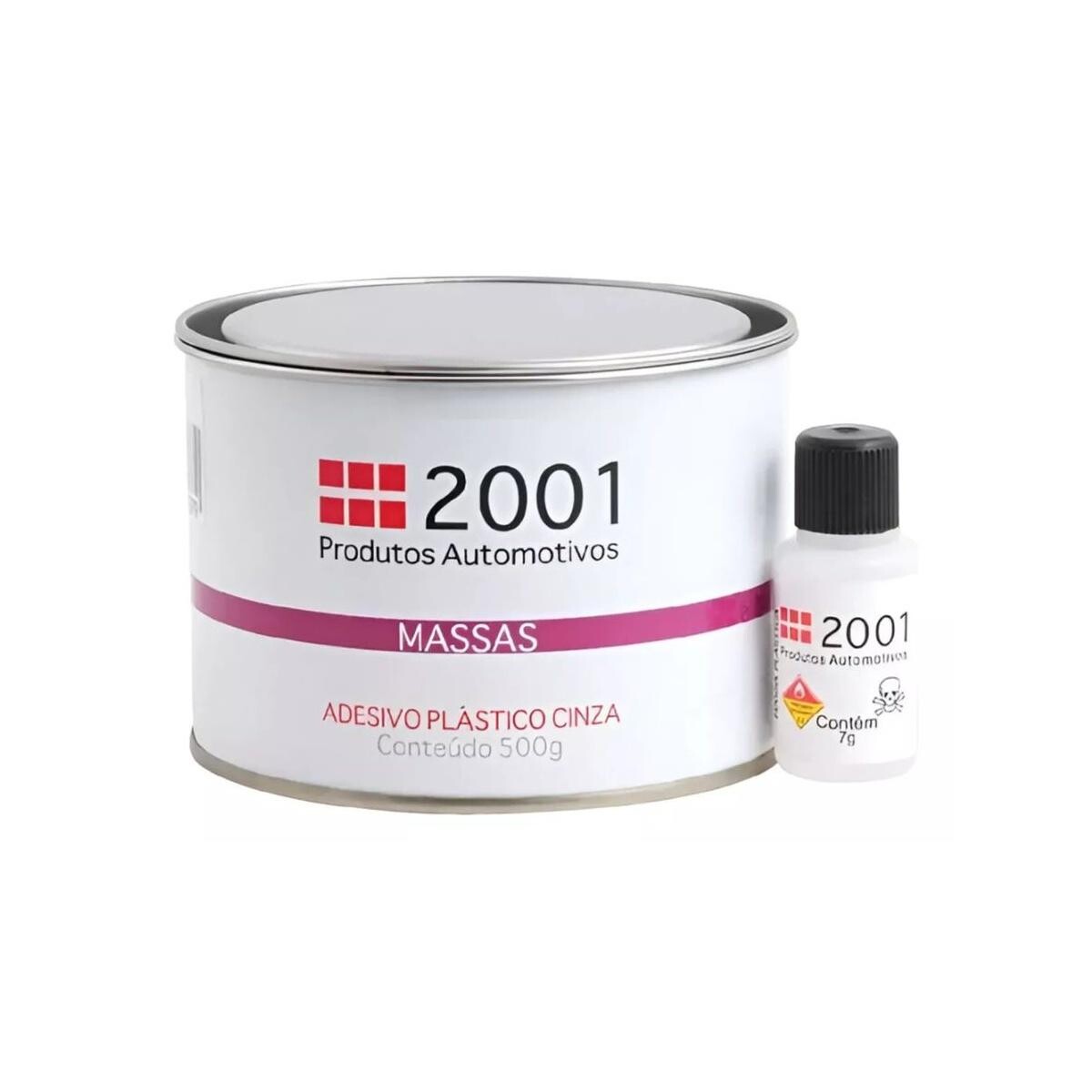 Adesivo Plástico Cinza 500g com Catalisador - Modelo 2001