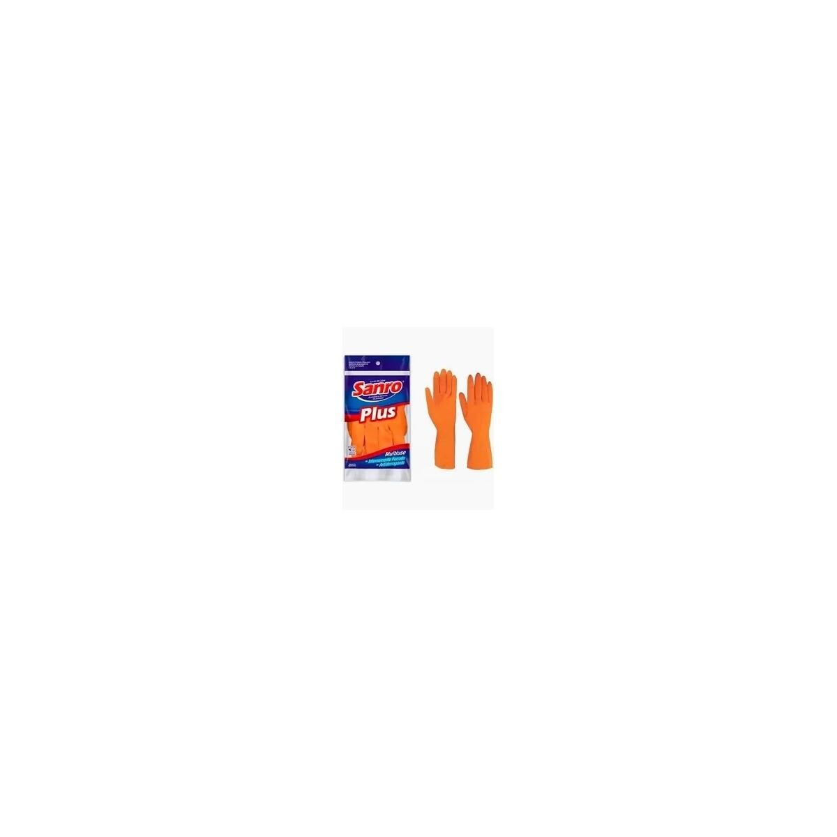 Luva de Látex Plus Laranja M Sanro - Proteção e Durabilidade