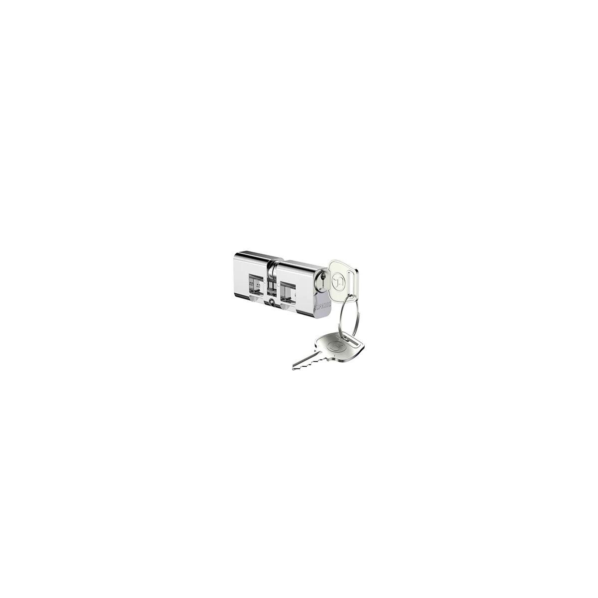 Cilindro Soprano 65mm Perfil Yale Zamac Latão Cromado 2 Chaves