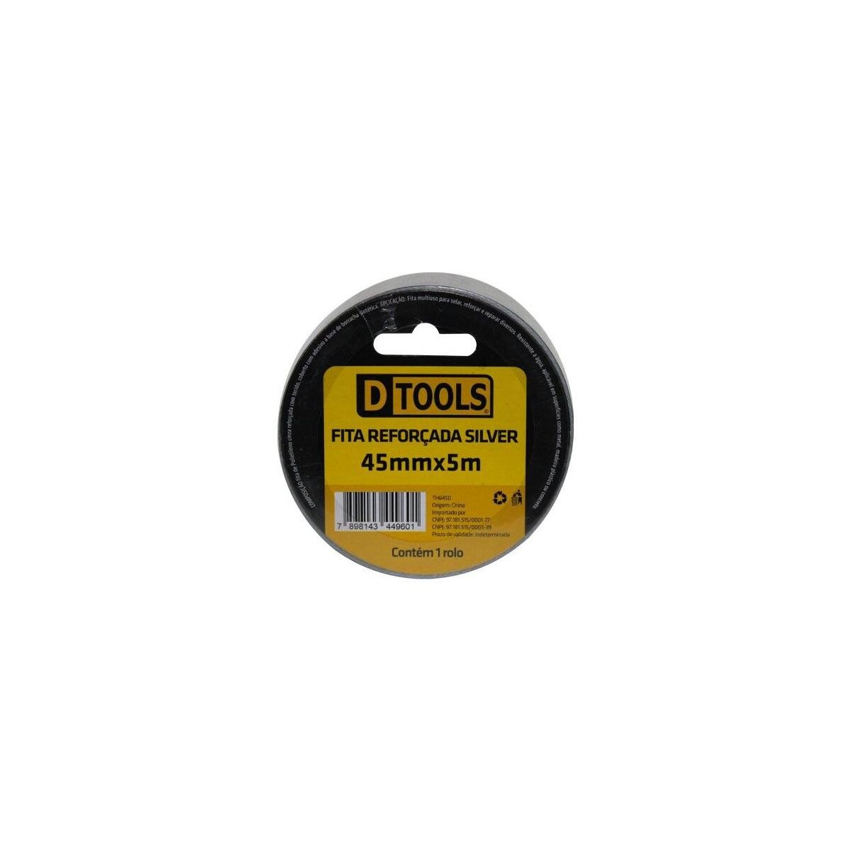 Fita Silver Tape Dtools 45mm X 5m Prata - Resistência e Versatilidade