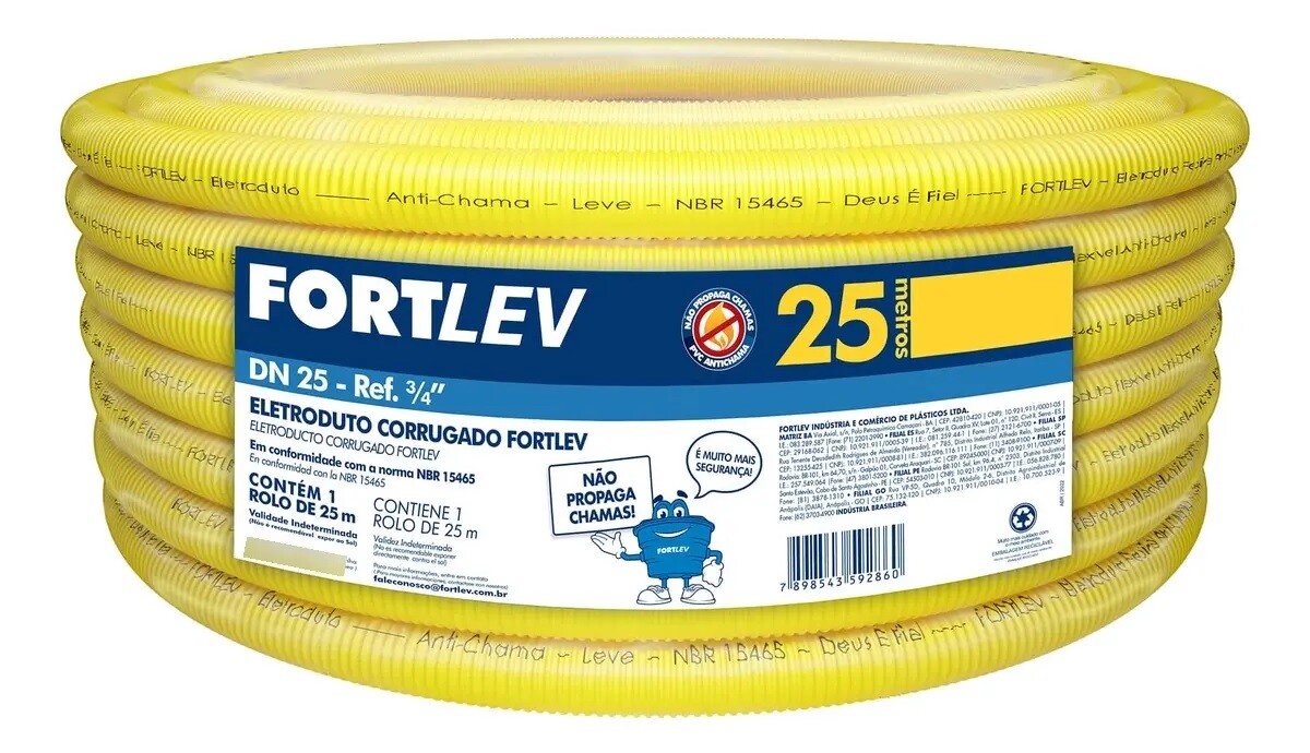 Eletroduto Corrugado 25mm Fortlev
