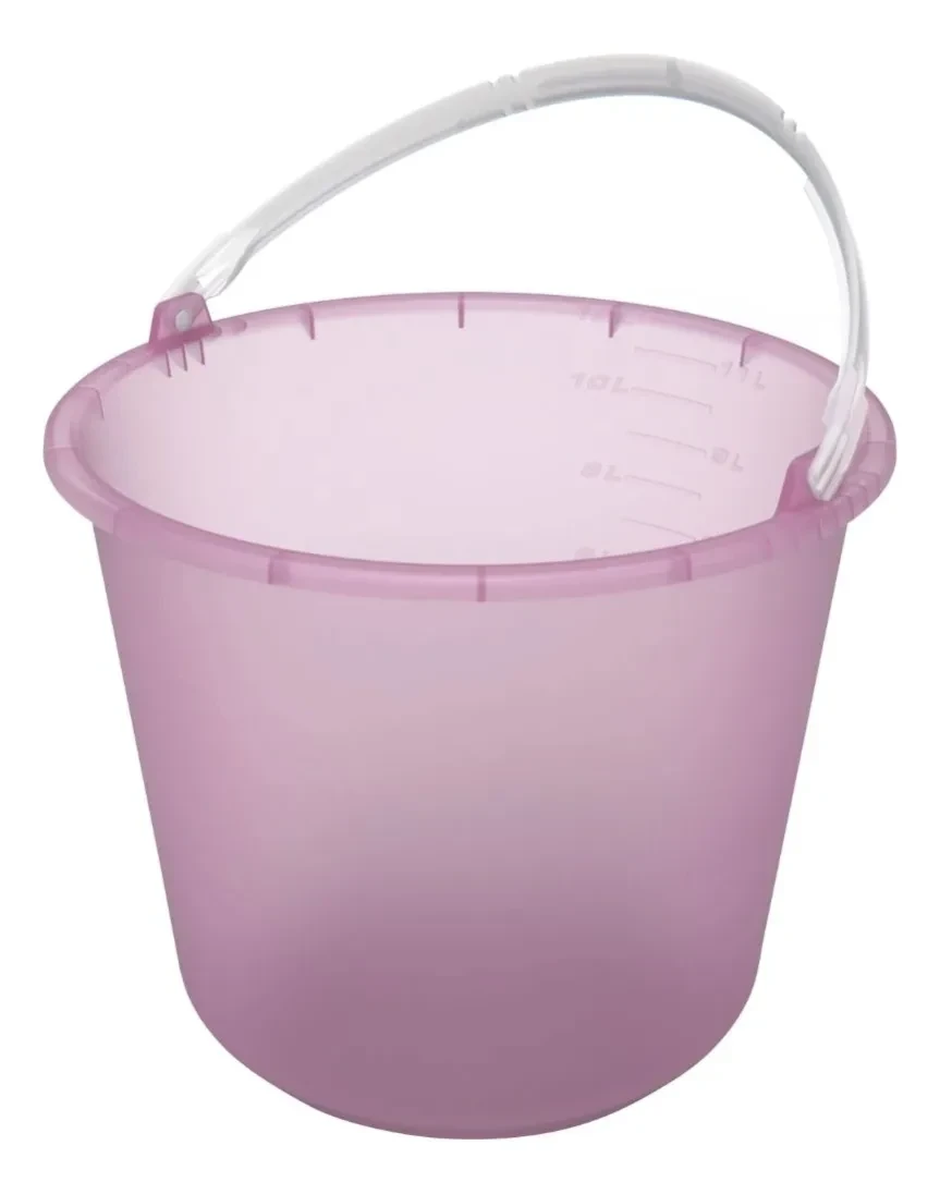 Balde Plastico 12l Multilar Metasul Rosa Bebe