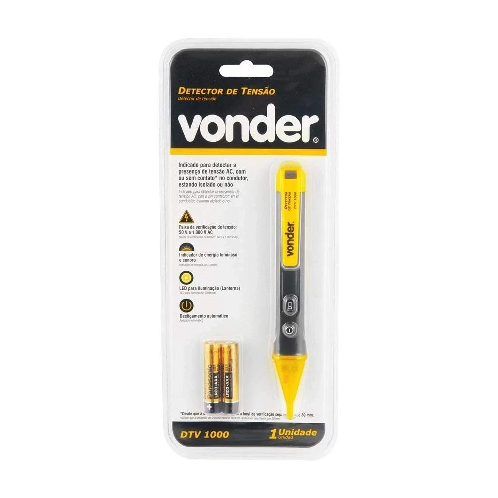 Detector de Tensão 50 a 1.000v Dtv-1000 Vonder