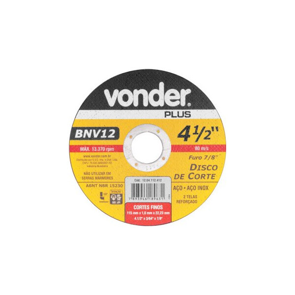 Disco Corte Vonder Bnv12