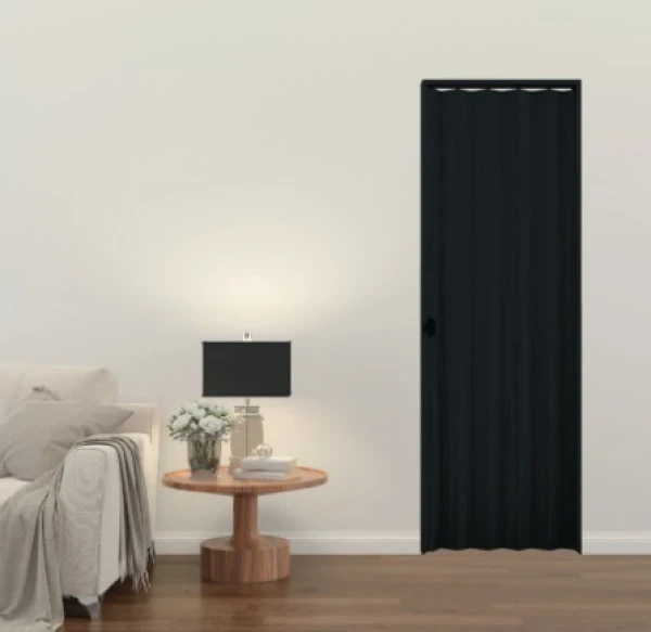 Porta Pvc Sanfonada 70cm Relevo Preto Plasbil