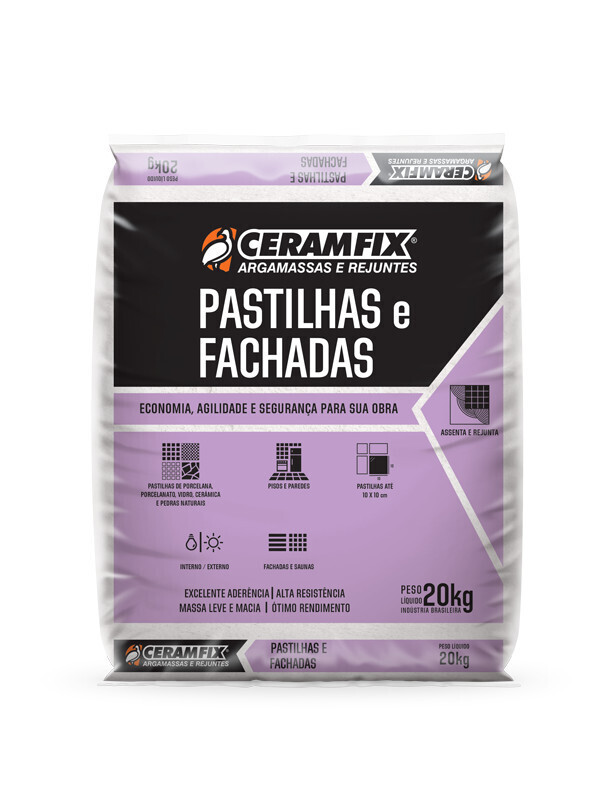 Argamassa Ceramfix Pastilhas e Fachadas Branca 20kg 603855 (p.e)