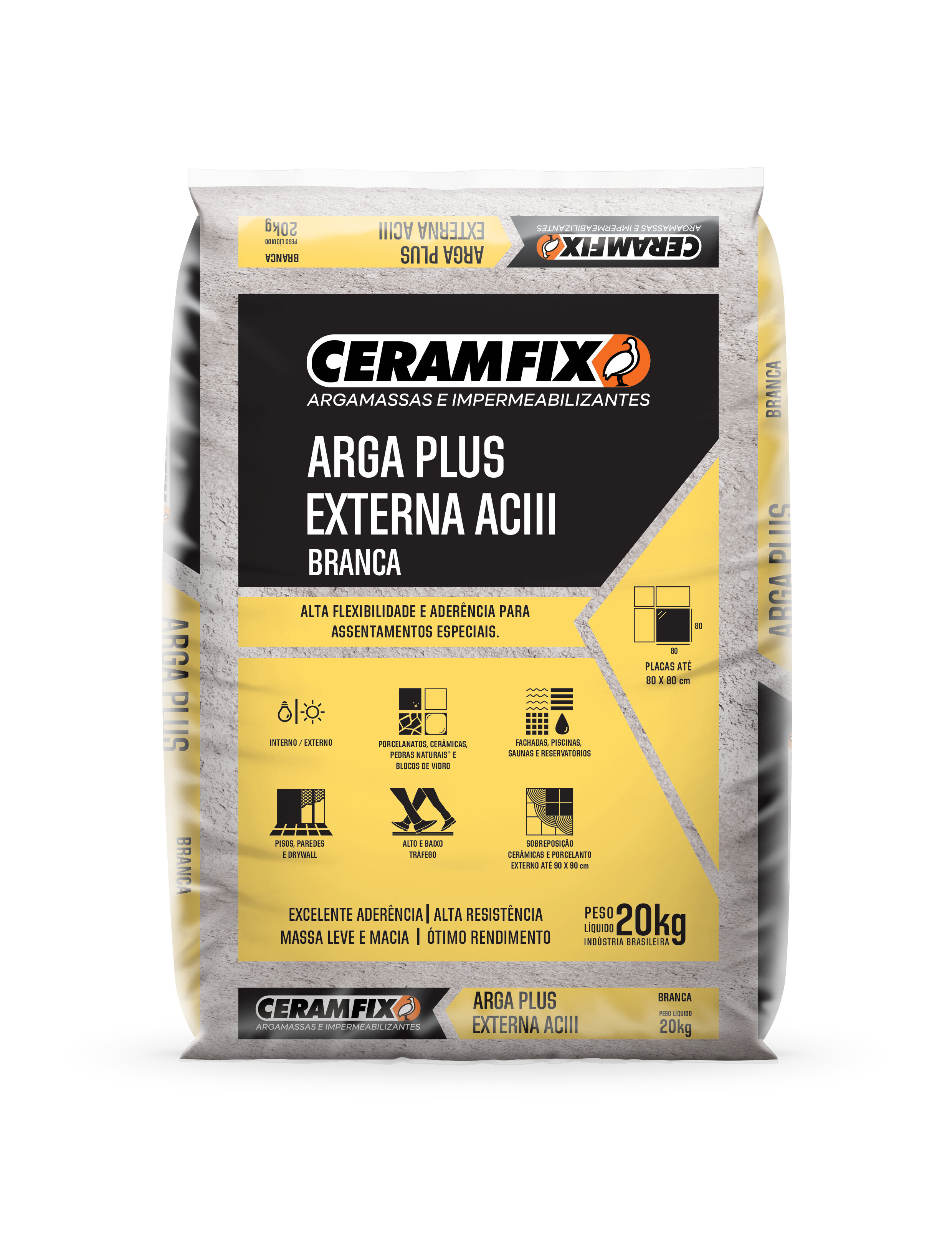 Argamassa Ceramfix Ac3 20kg Plus Externa Branca