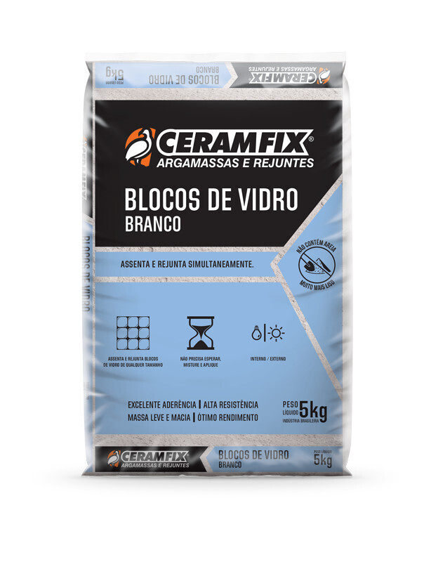 Argamassa Ceramfix Bloco de Vidro 5kg Branca