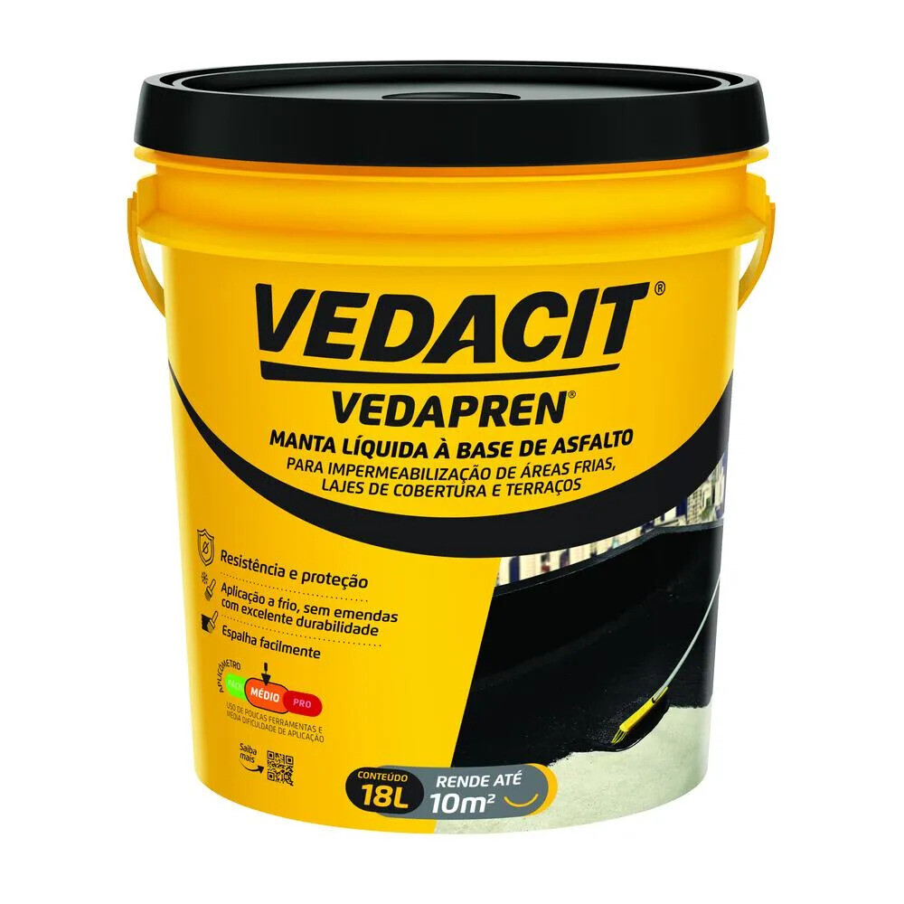 Vedapren Manta Liquida B. Asfalto Preto  18 L Otto