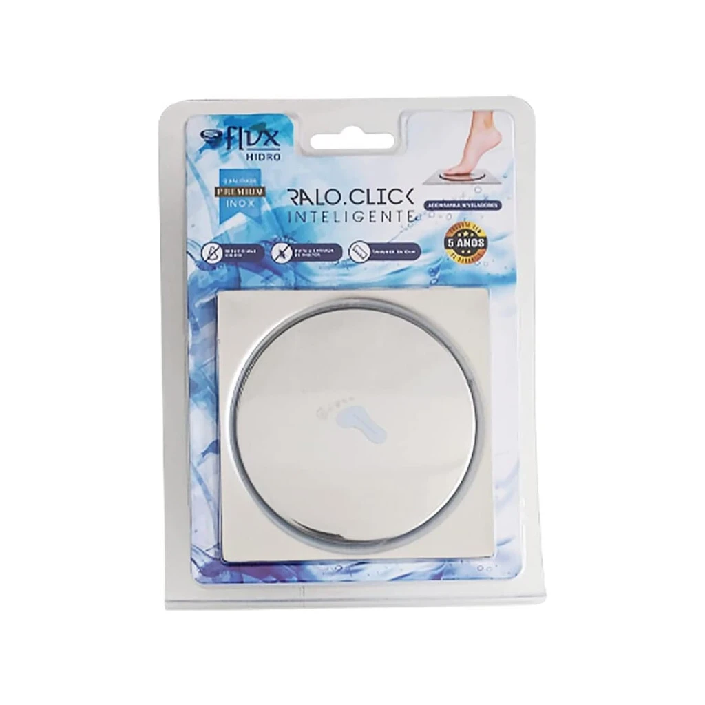 Ralo Click Inox Quadrado Inteligente 10 X 10cm - Flvx