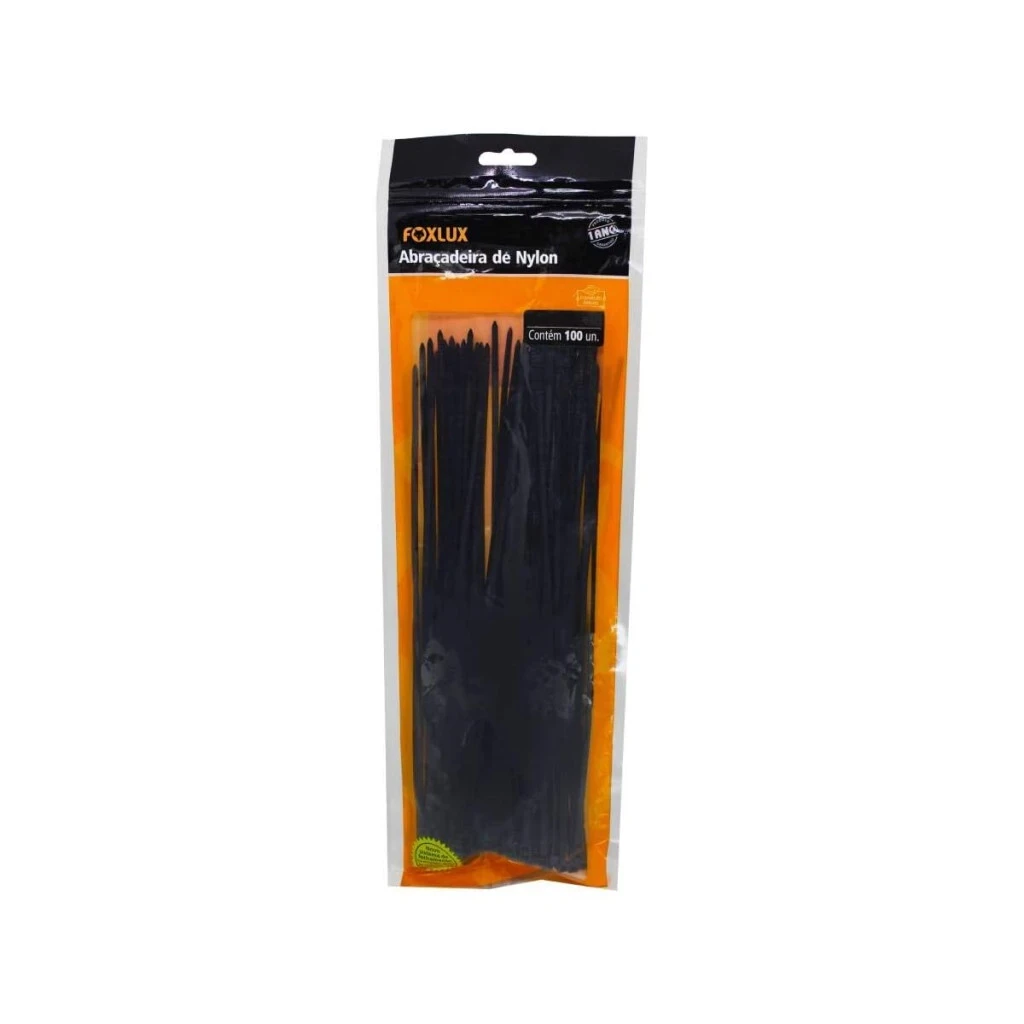Abracadeiras Foxlux Nylon 200x3,5 Preta C/100 18.15