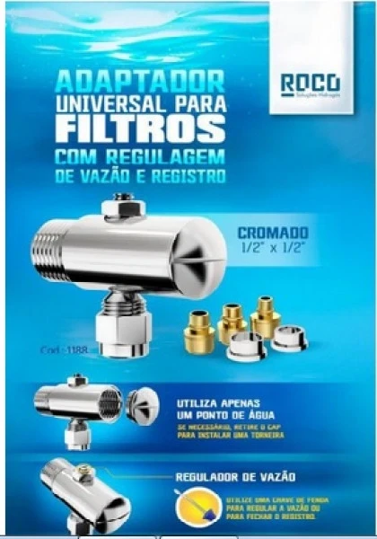 Adaptador Cromado P/filtro 1/2 X 1/2 C/reg Roco