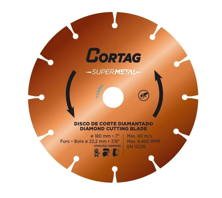 Disco de Corte Diamantado Supermetal 180mm - Cortag