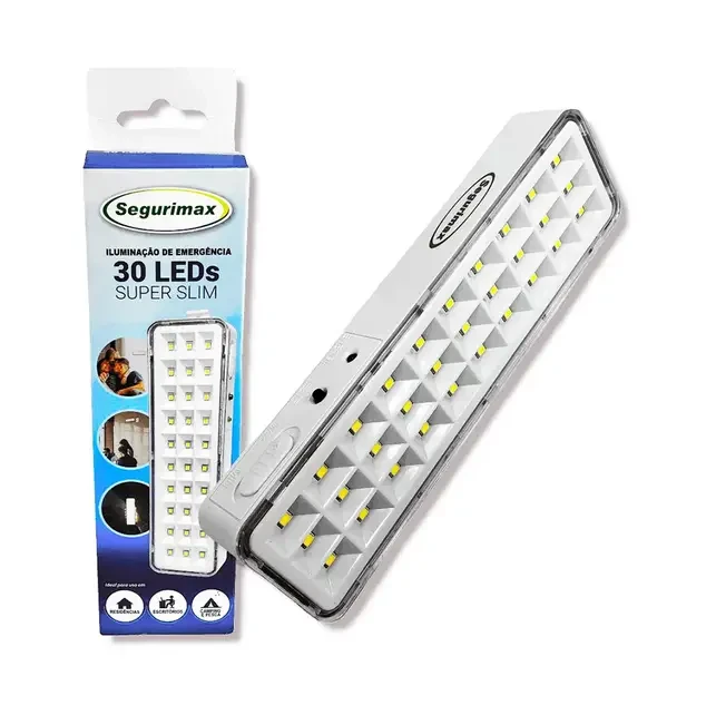 Luminaria Emergencia 30 Leds Super Slim 36004 Segurimax