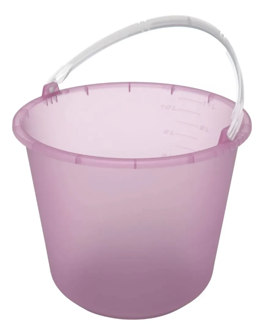 Balde Plástico 12 Litros Multilar Metasul Rosa Bebe