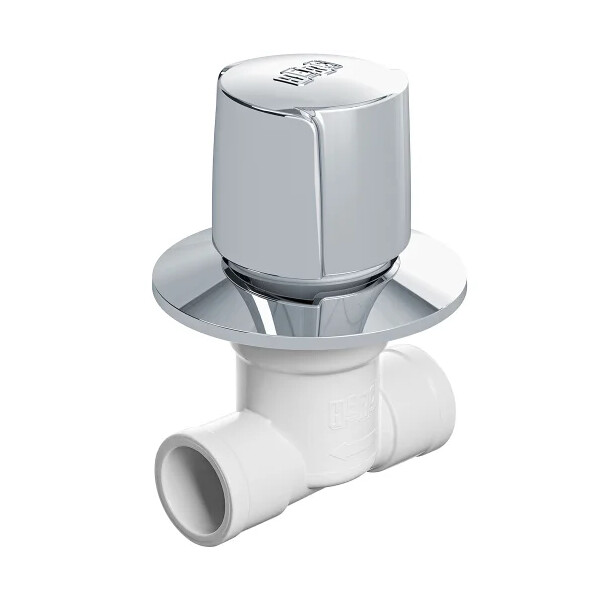 Registro Pvc Facilita 25mm com Volante e Canopla Cromada - Herc