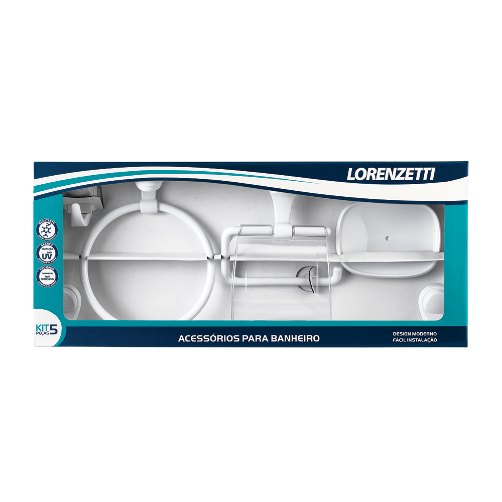Kit Banheiro Attic 2000 F22 5 Peças Branco - Lorenzetti