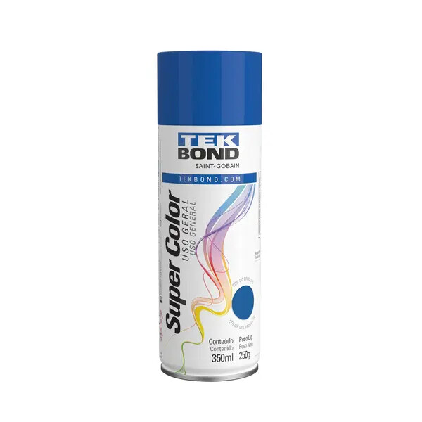 Tinta Spray Super Color Uso Geral Azul 350ml - Tekbond
