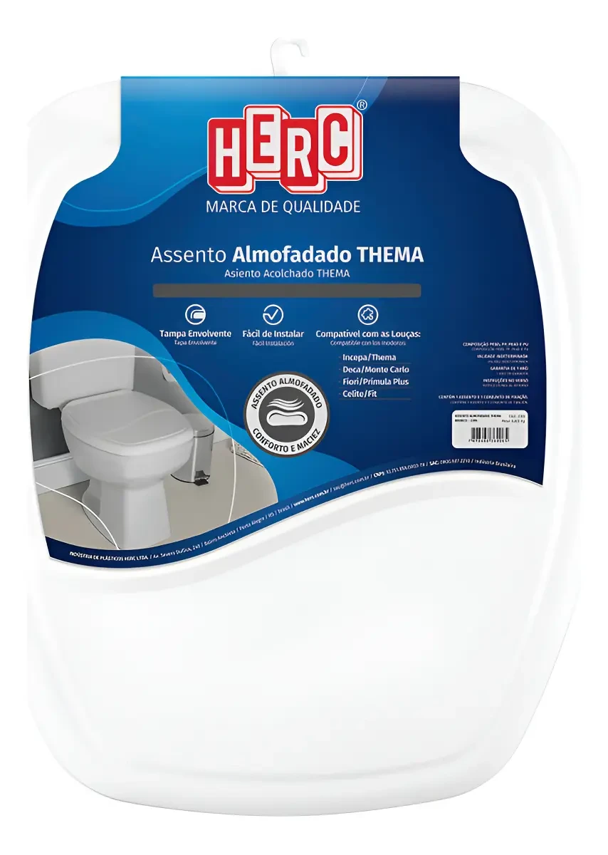 Assento Sanitário Almofadado Premium Thema Branco - Herc