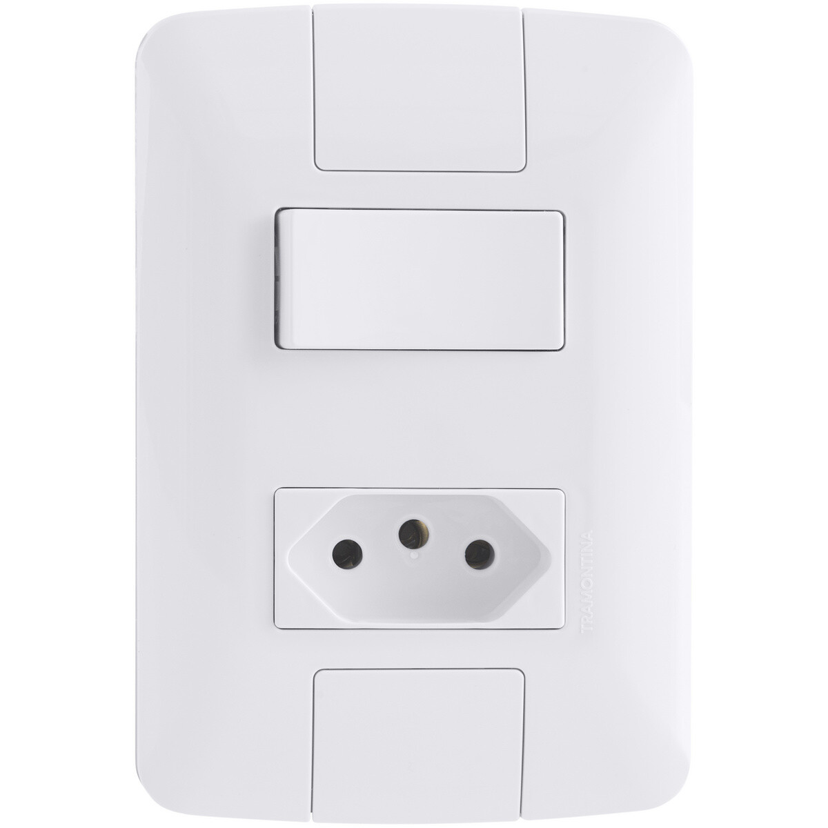 Interruptor Simples 6 a 250 V e Tomada 2p+t 10 a 250 V Aria Branco - Tramontina