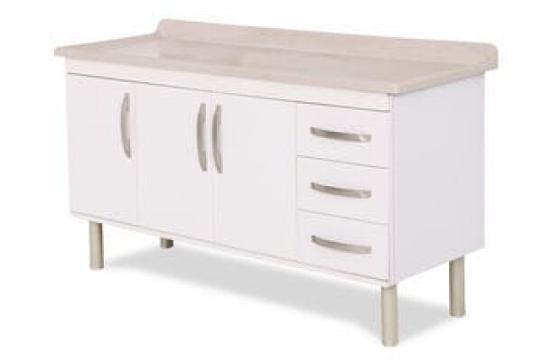 Armário Balcão de Cozinha para Pias de 160cm Munique Branco - Rorato