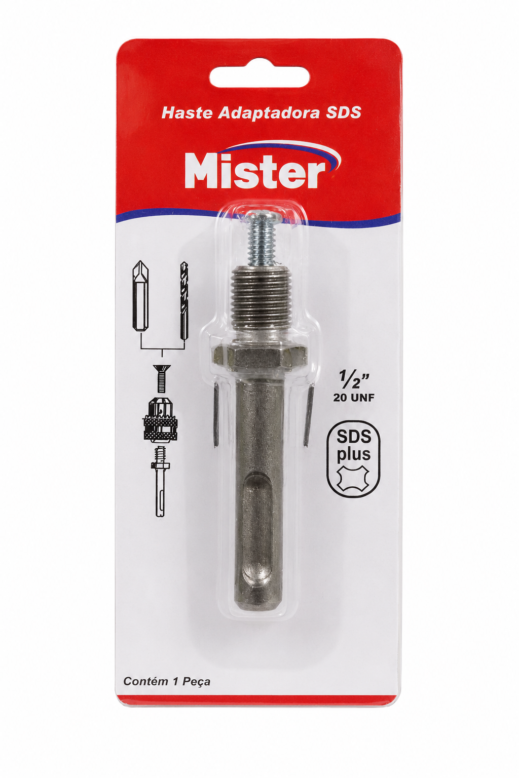 Haste Adaptadora Sds Plus 1/2pol 20unf - Mister