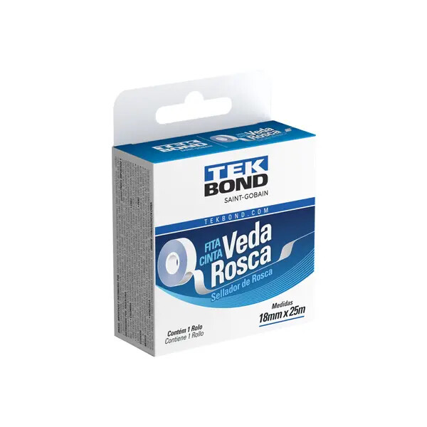 Fita Veda Rosca 18mm X 25m - Tekbond
