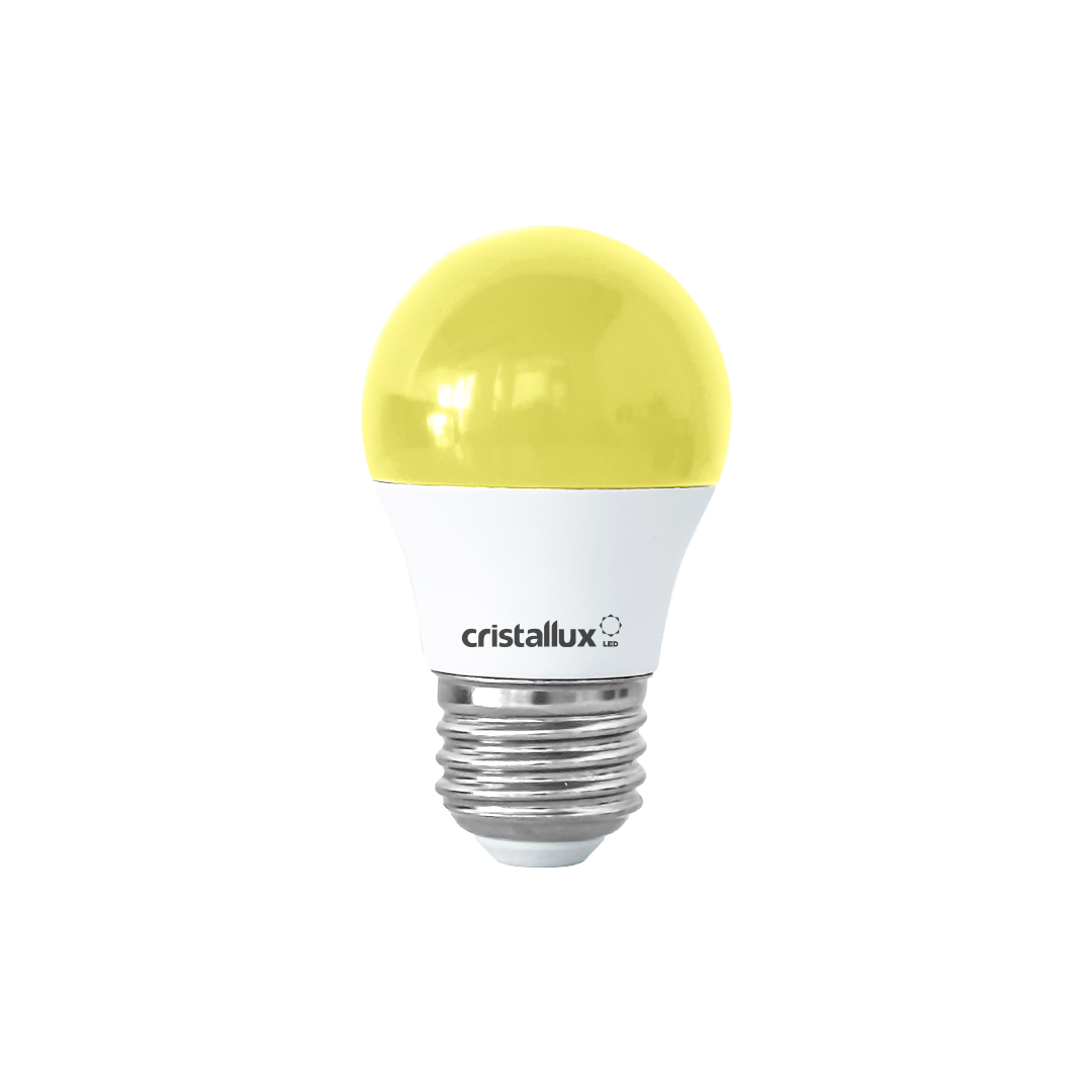 Lâmpada Led Bolinha Amarela 4w E27 Bivolt - Cristallux
