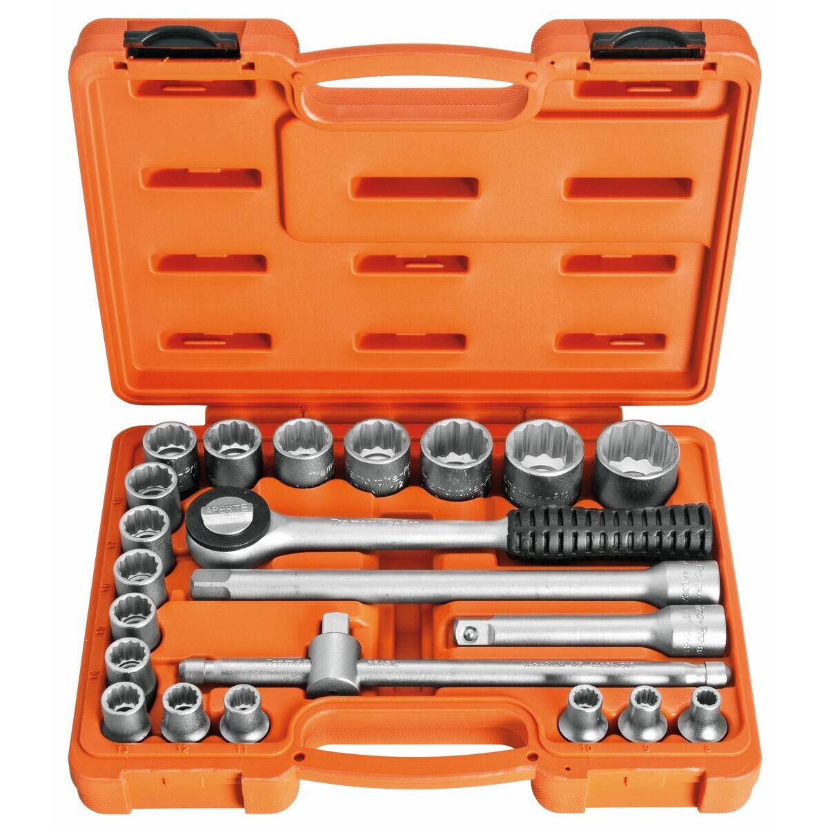 Maleta de Soquetes Estriados 1/2pol com 22pcs Pro - Tramontina